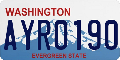 WA license plate AYR0190
