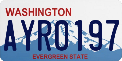 WA license plate AYR0197