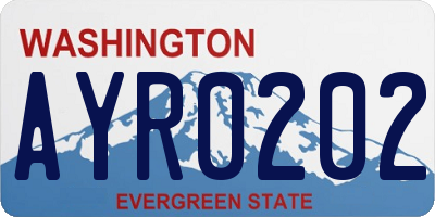 WA license plate AYR0202