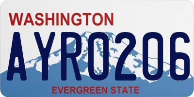 WA license plate AYR0206