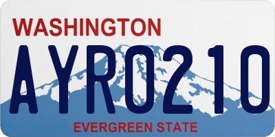 WA license plate AYR0210