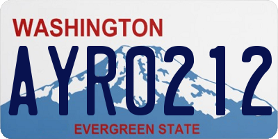 WA license plate AYR0212
