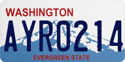 WA license plate AYR0214