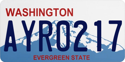 WA license plate AYR0217