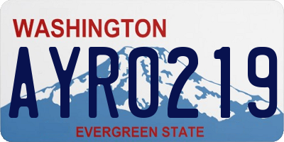 WA license plate AYR0219