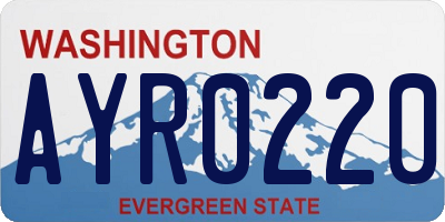 WA license plate AYR0220