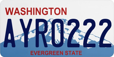 WA license plate AYR0222