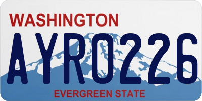 WA license plate AYR0226