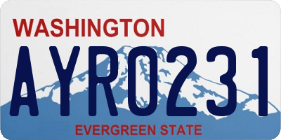 WA license plate AYR0231