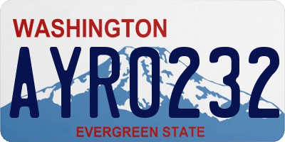 WA license plate AYR0232