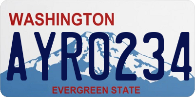 WA license plate AYR0234