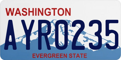 WA license plate AYR0235
