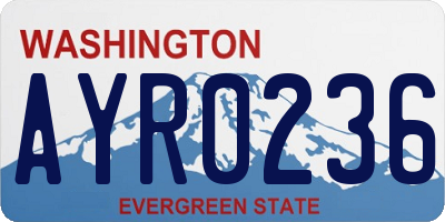 WA license plate AYR0236