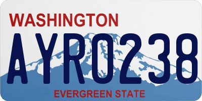 WA license plate AYR0238