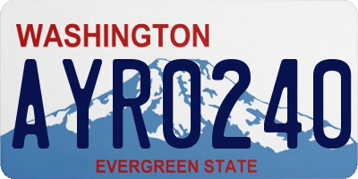 WA license plate AYR0240