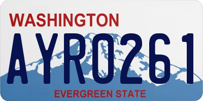 WA license plate AYR0261
