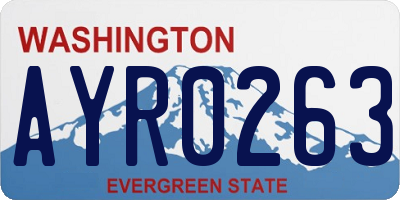 WA license plate AYR0263