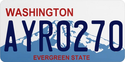 WA license plate AYR0270