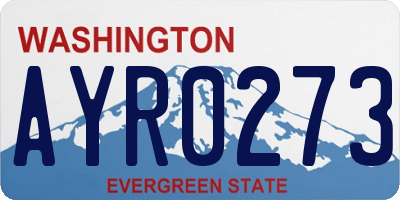 WA license plate AYR0273