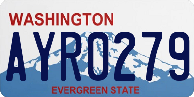 WA license plate AYR0279
