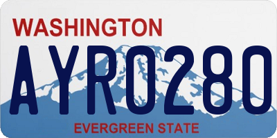WA license plate AYR0280