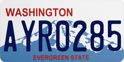 WA license plate AYR0285