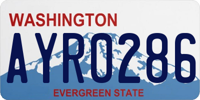 WA license plate AYR0286