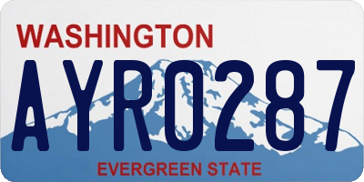 WA license plate AYR0287