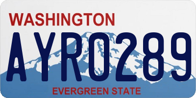 WA license plate AYR0289