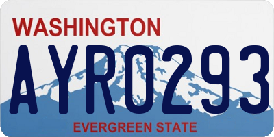WA license plate AYR0293