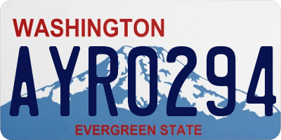 WA license plate AYR0294