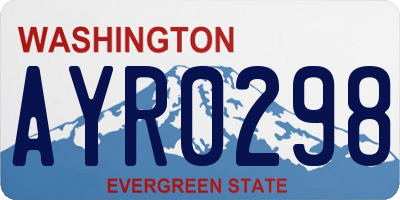 WA license plate AYR0298