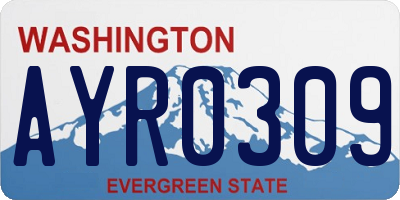 WA license plate AYR0309