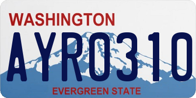WA license plate AYR0310