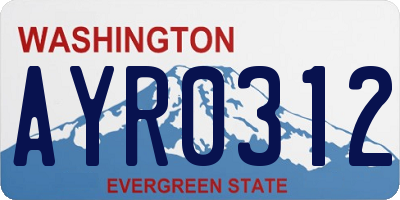 WA license plate AYR0312