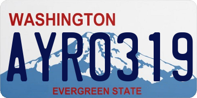 WA license plate AYR0319
