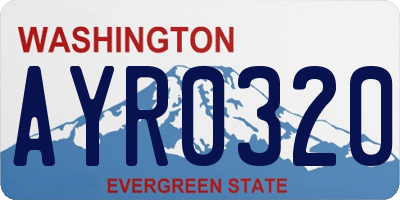 WA license plate AYR0320