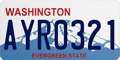 WA license plate AYR0321