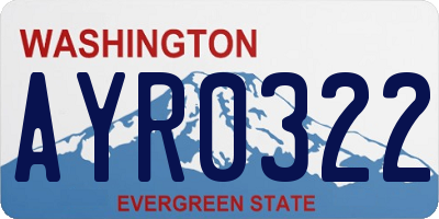 WA license plate AYR0322