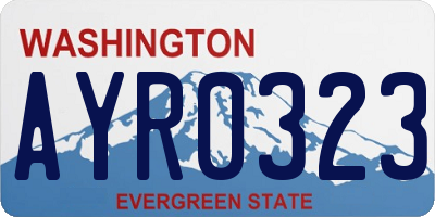 WA license plate AYR0323