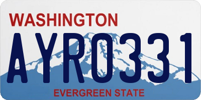 WA license plate AYR0331