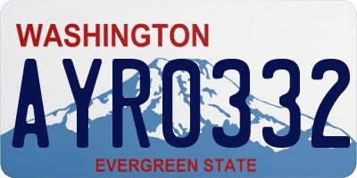 WA license plate AYR0332
