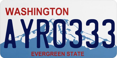 WA license plate AYR0333