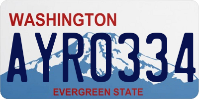 WA license plate AYR0334