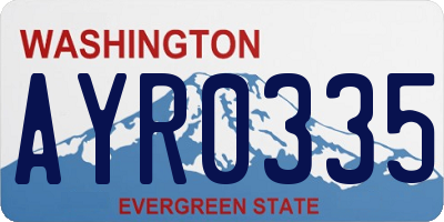 WA license plate AYR0335