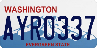WA license plate AYR0337