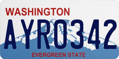 WA license plate AYR0342