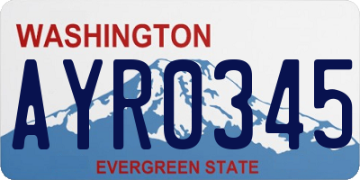 WA license plate AYR0345