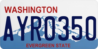 WA license plate AYR0350