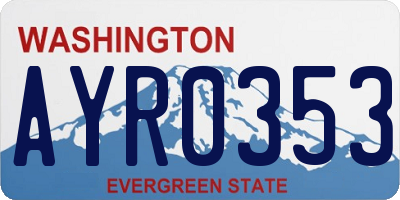 WA license plate AYR0353
